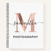 Carnet Élégant signature Rose Gold M Monogramme Logo (Devant)