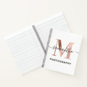 Carnet Élégant signature Rose Gold M Monogramme Logo (Intérieur)