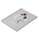 Carnet Élégant signe floral Zodiac Star Cancer (Côté gauche)