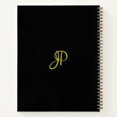 Carnet Élégant Simple Script Monogramme Nom initial (Dos)