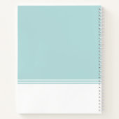 Carnet Élégant simpliste vert menthe monogramme (Dos)