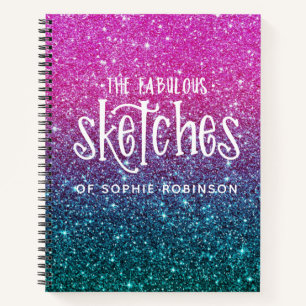 Carnet Elégant Sketchbook Artiste Parties scintillant fil