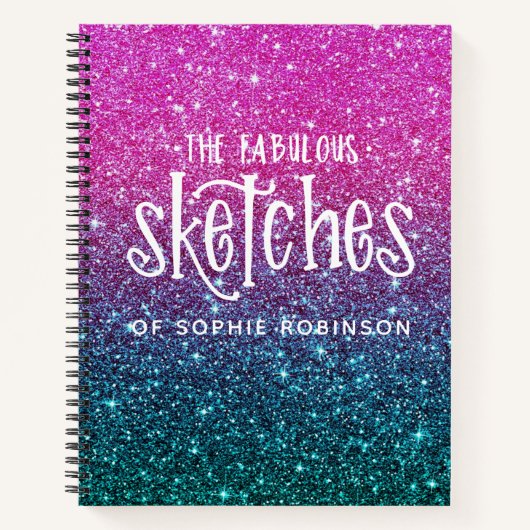 Carnet Elégant Sketchbook Artiste Parties scintillant fil (Devant)
