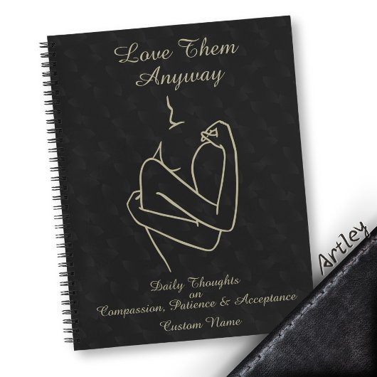 Carnet Élégant sombre minimaliste calligraphie amour