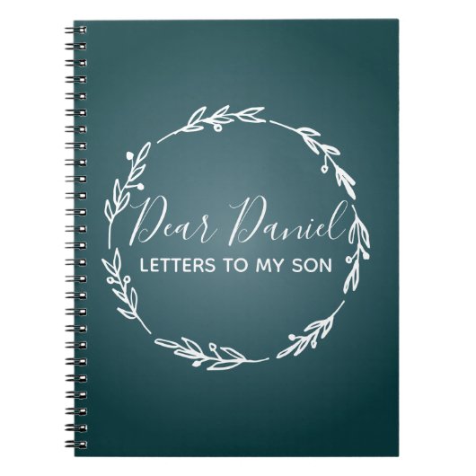 Carnet Elegant Steel Blue Letters to my Son design chic (Devant)