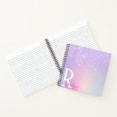 Carnet Elegant stylish girly ombre purple glitter (Intérieur)