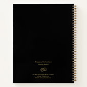 Carnet Élégant stylo noir et or Logo Notaire moderne (Dos)