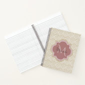 Carnet Élégant Tan Arched Scallops Mauve Monogramme Nom (Intérieur)