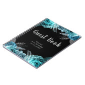Carnet Elegant Teal Blue and Silver Flower Guest Book (Côté gauche)