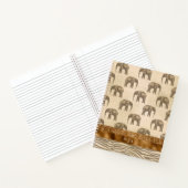 Carnet Élégant Tigre Or Eléphant Monogramme Initiales (Intérieur)