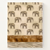 Carnet Élégant Tigre Or Eléphant Monogramme Initiales (Dos)
