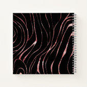 Carnet Élégant tigre or Rose rayé noir (Dos)