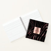 Carnet Élégant tigre or Rose rayé noir (Intérieur)