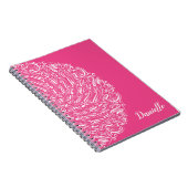 Carnet Élégant tourbillon rose chaud Mandala Art Calligra (Côté Droit)