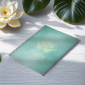 Carnet Élégant Turquoise Gold Lotus YOGA instructeur de m