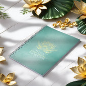 Carnet Élégant Turquoise Gold Lotus YOGA instructeur de m