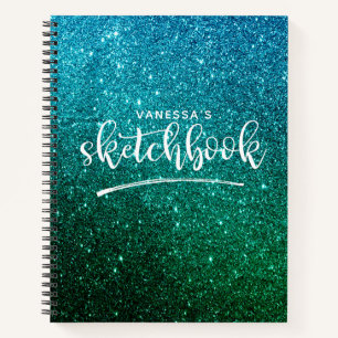 Carnet Elégant Turquoise vert personnalisé