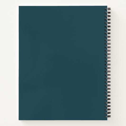 Carnet Élégant vert foncé et nom or monogramme initial (Dos)