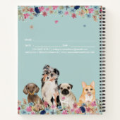 Carnet Élégant vert mignon chien animal de compagnie (Dos)