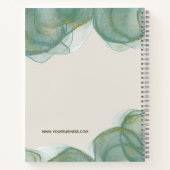 Carnet Elégant Vert Parties scintillant or Aquarelle (Dos)