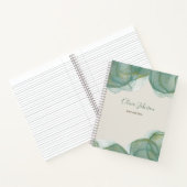 Carnet Elégant Vert Parties scintillant or Aquarelle (Intérieur)