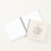 Carnet Élégant Vert Sauge Crème Fleurs Herbales Mariage (Intérieur)