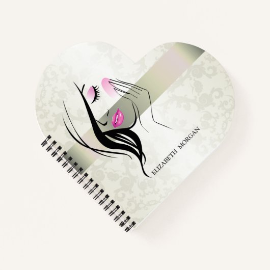 Carnet Élégant vintage, Chic, Dentelle, Silhouette fille (Devant)