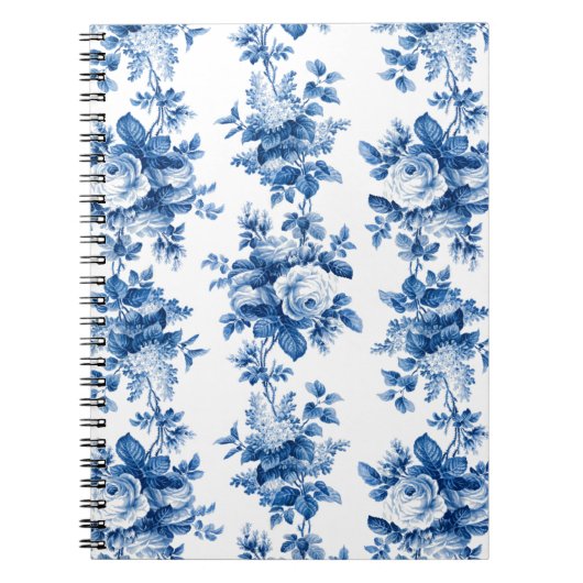 Carnet Elegant Vintage China Blue Roses (Devant)
