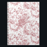 Carnet Élégant Vintage Français gravé Floral Toile-rose<br><div class="desc">Elégant et orné rose et blanc vintage toile de jouy motif avec fleurs exotiques,  vignes et feuillage entrelacés de guirlandes et paniers de roses. Ce motif a été adapté d'un fragment textile français historique vers 1910 dans la collection Smithsonian. Motif est haute résolution mais ne peut pas être carrelé.</div>