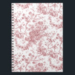 Carnet Élégant Vintage Français gravé Floral Toile-rose<br><div class="desc">Elégant et orné rose et blanc vintage toile de jouy motif avec fleurs exotiques,  vignes et feuillage entrelacés de guirlandes et paniers de roses. Ce motif a été adapté d'un fragment textile français historique vers 1910 dans la collection Smithsonian. Motif est haute résolution mais ne peut pas être carrelé.</div>