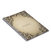 Carnet Élégant Vintage Rustique Burlap dentelle Western G (Côté Droit)