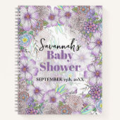 Carnet Élégant violet fleurs de jardin bébé en fleur (Devant)