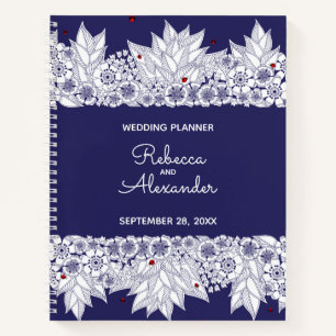Carnet Elégant Wedding planner bleu blanc
