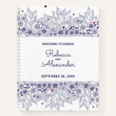 Carnet Elégant Wedding planner bleu blanc (Devant)