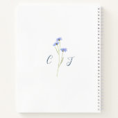Carnet Élégant Wedding planner bleu Fleur sauvage (Dos)
