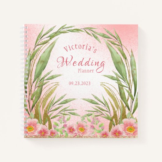 Carnet Élégant Wedding planner couleur rose pâle (Devant)