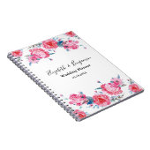 Carnet Élégant Wedding planner d'aquarelle rose (Côté Droit)