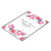 Carnet Élégant Wedding planner d'aquarelle rose (Côté gauche)