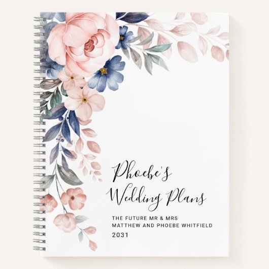 Carnet Élégant Wedding planner floral (Devant)