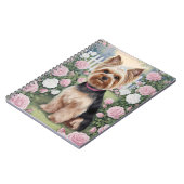 Carnet Elégant Yorkshire Terrier Rose Jardin Peinture (Côté gauche)