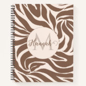 Carnet Elégant Zebra Mocha Motif (Devant)