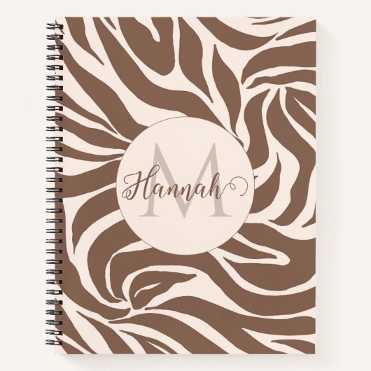 Carnet Elégant Zebra Mocha Motif (Devant)