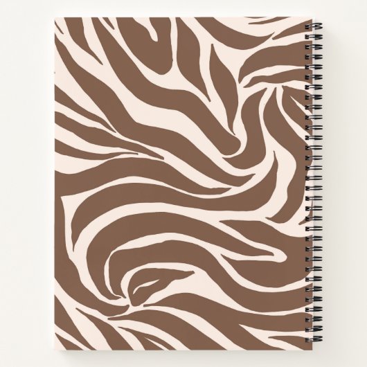 Carnet Elégant Zebra Mocha Motif (Dos)