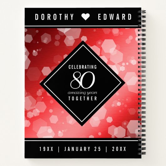 Carnet Elégante 80ème anniversaire du Mariage de Ruby (Dos)