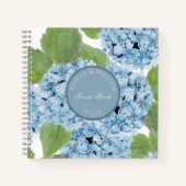 Carnet Elégante aquarelle bleu Hydrangea Mariage invité (Devant)