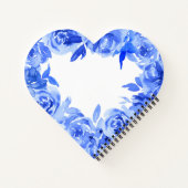 Carnet Elégante aquarelle bleue coeur rose (Dos)