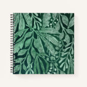 Carnet Elégante aquarelle Botanique Vert Feuille (Devant)
