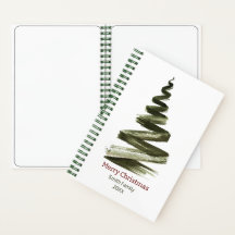 Elégante aquarelle d'arbre vert de Noël