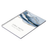 Carnet Elégante Aquarelle d'or marine Abstraite (Côté gauche)