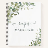 Carnet Elégante aquarelle Eucalyptus recette botanique (Devant)